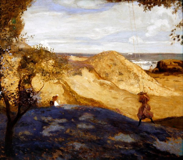 A hinta, Swanage, Dorset (olaj, vászon) alkotó: Charles Corder