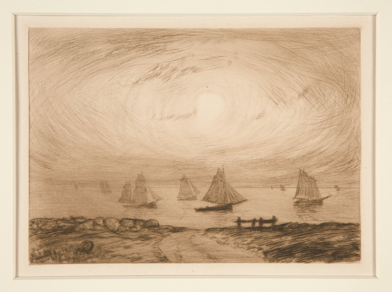 Barques au clair de lune (Csónakok a holdfényben) alkotó: Charles Cottet