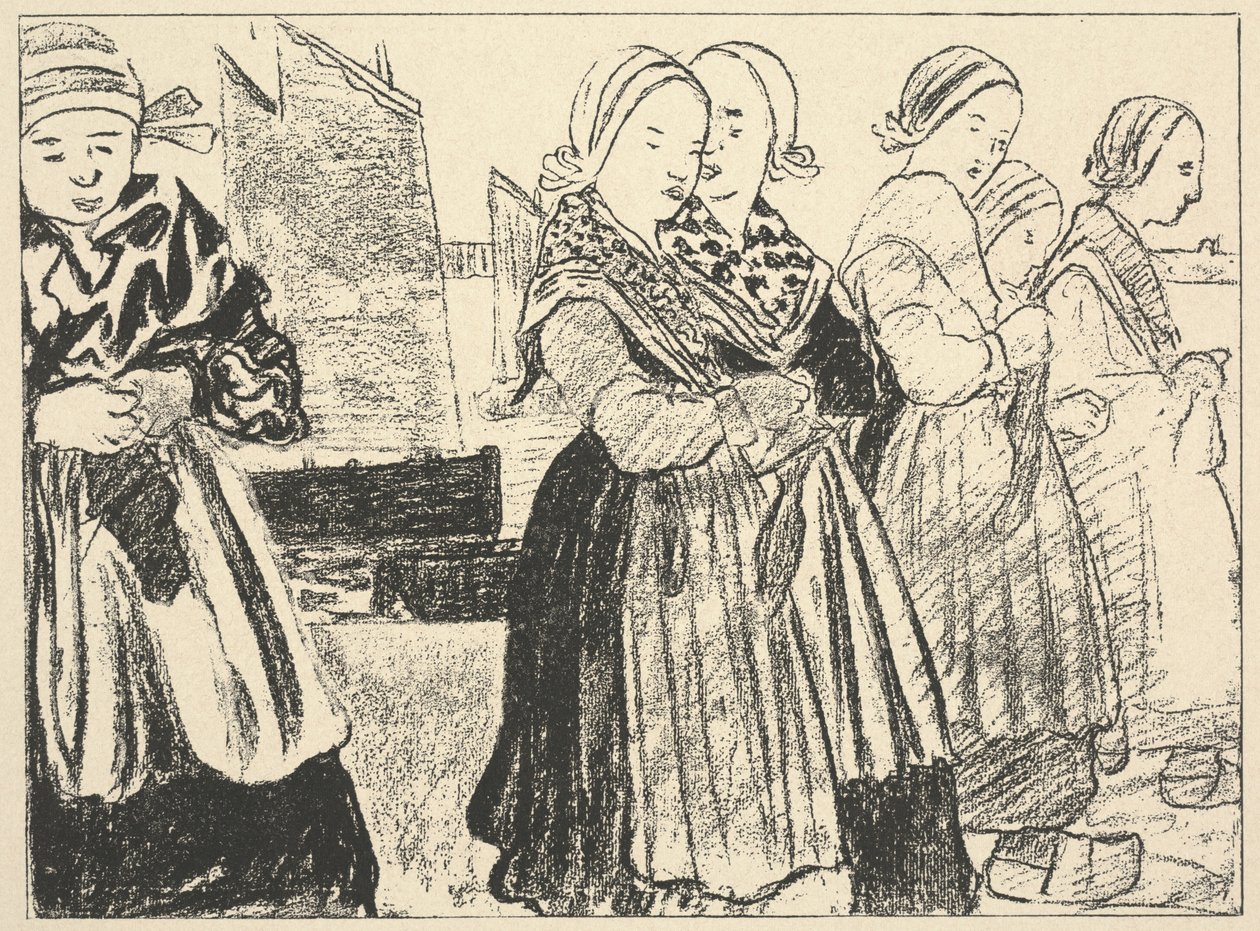 Breton nők alkotó: Charles Cottet