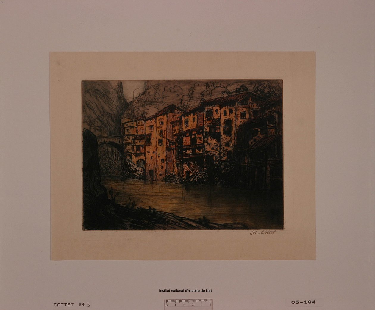 Pont-en-Royans (kis lemez) (b próbalenyomat) alkotó: Charles Cottet
