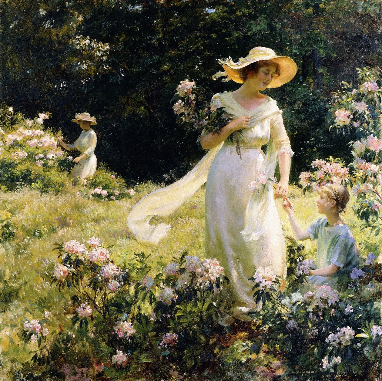 A babérvirágok között alkotó: Charles Courtney Curran