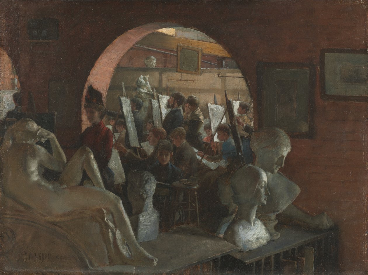 Egy fülke a Művészeti Diákok Ligájában alkotó: Charles Courtney Curran