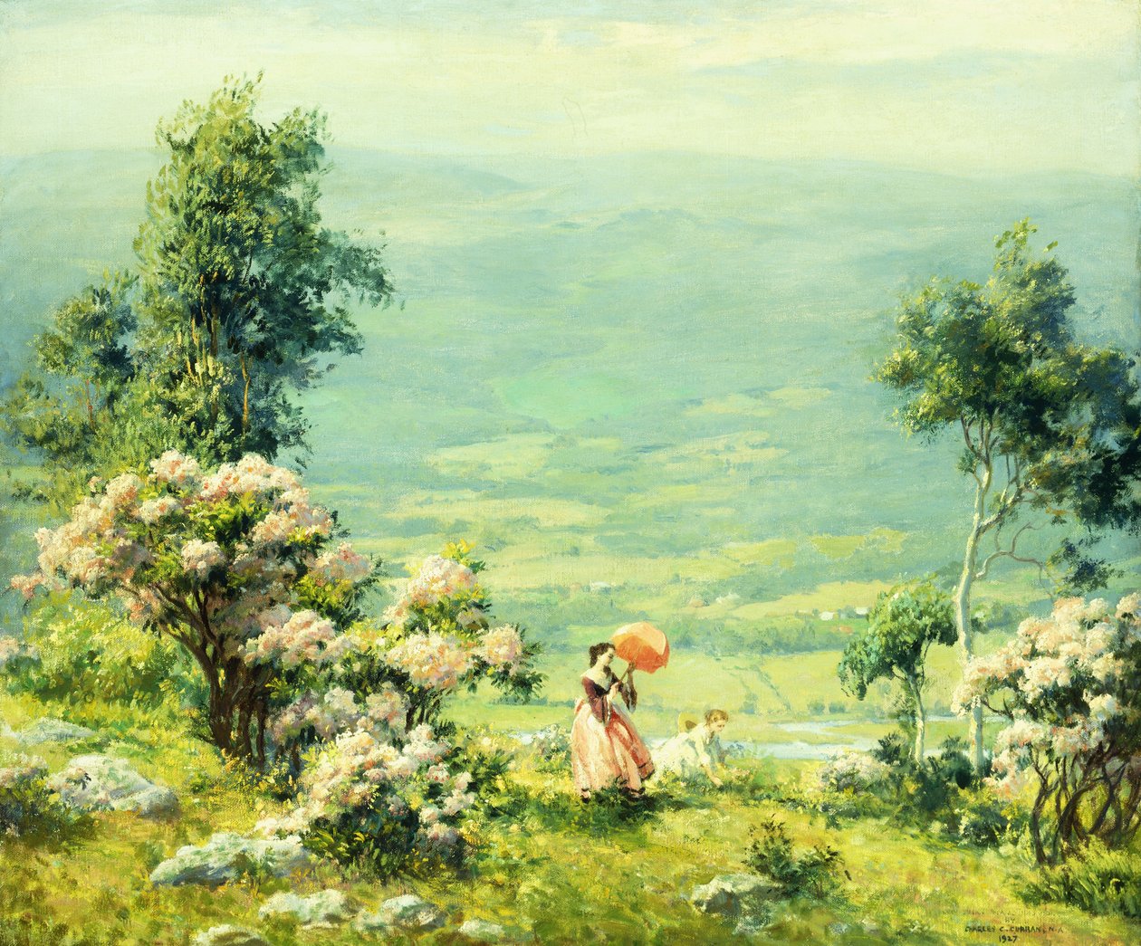 Rózsaszín napernyő alkotó: Charles Courtney Curran