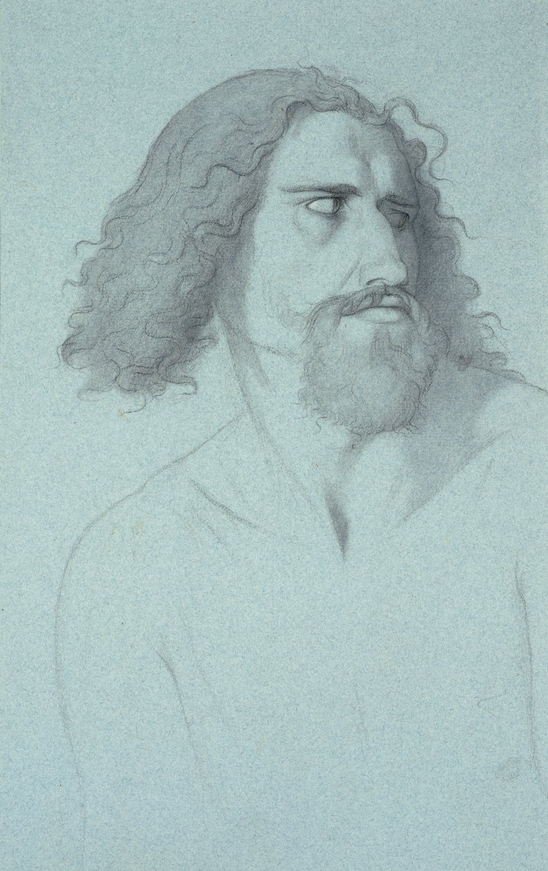 Egy ember feje (szén a papíron) alkotó: Charles Damour