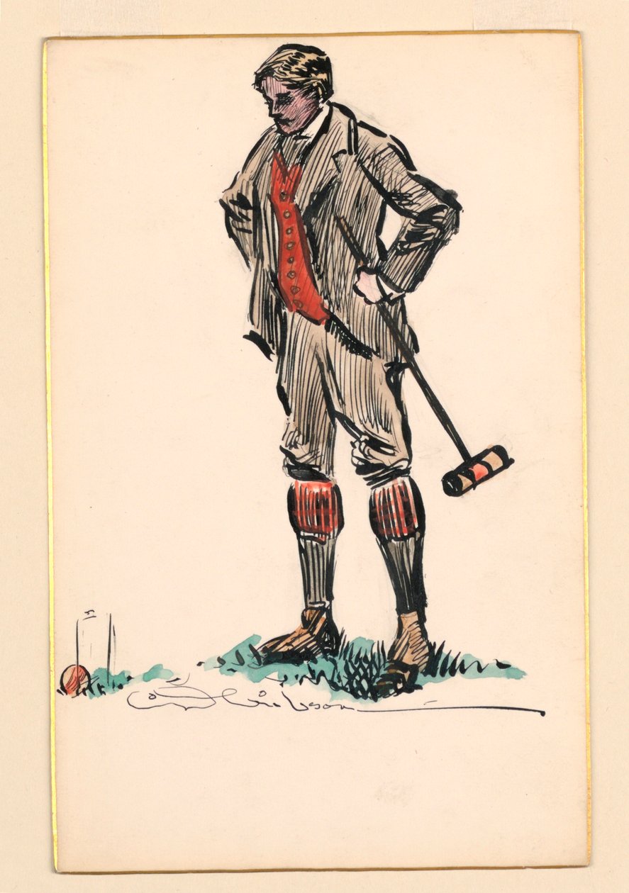 Krokett játékos alkotó: Charles Dana Gibson
