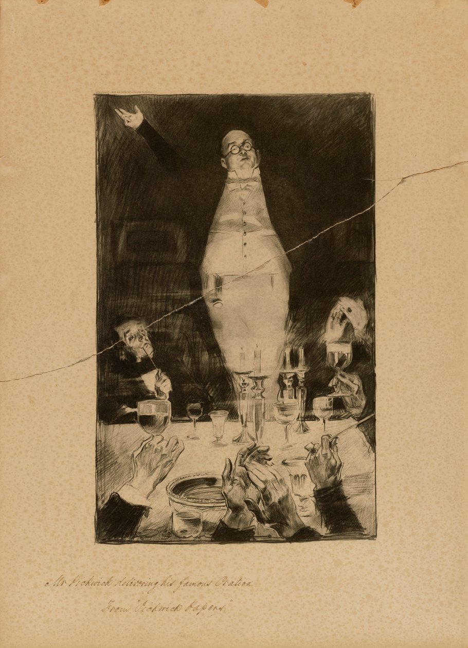 Mr. Pickwick híres szónoklata, a "Pickwick Papers" című könyvből alkotó: Charles Dana Gibson