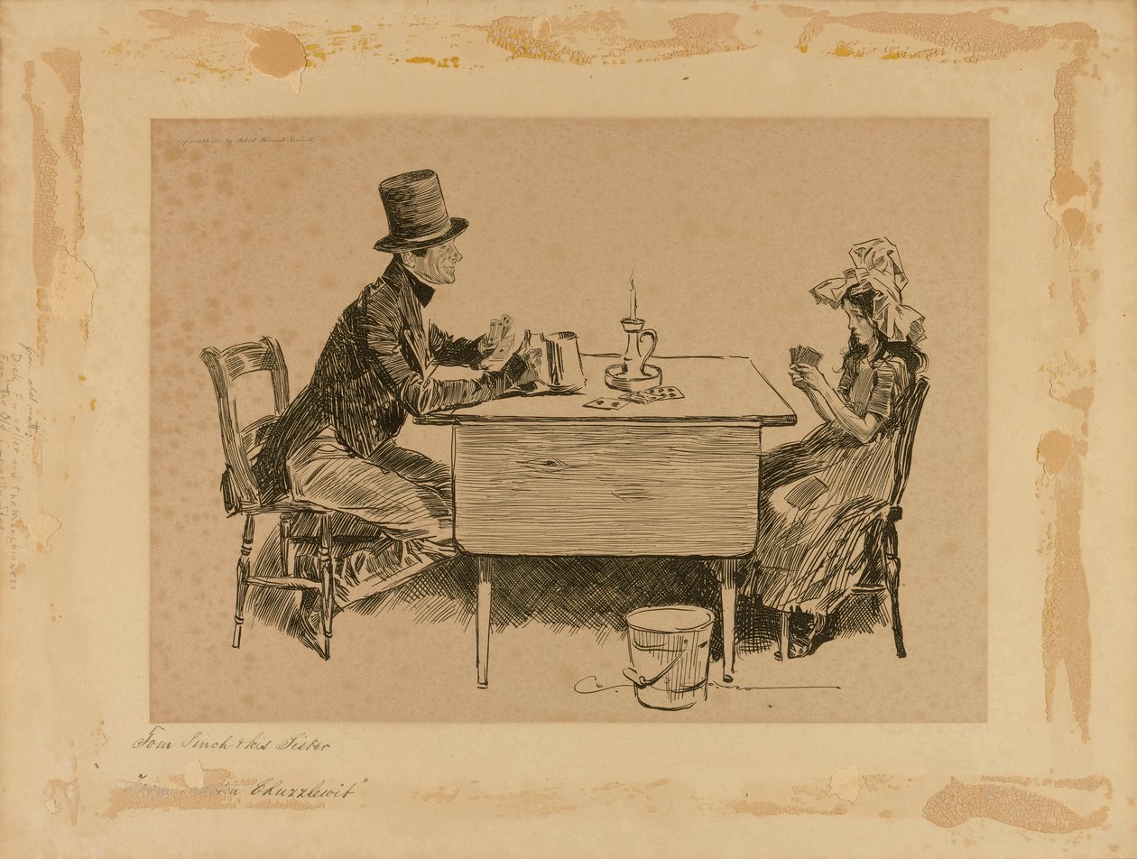 Tom Pinch és nővére, a "Martin Chuzzlewit"-ból alkotó: Charles Dana Gibson