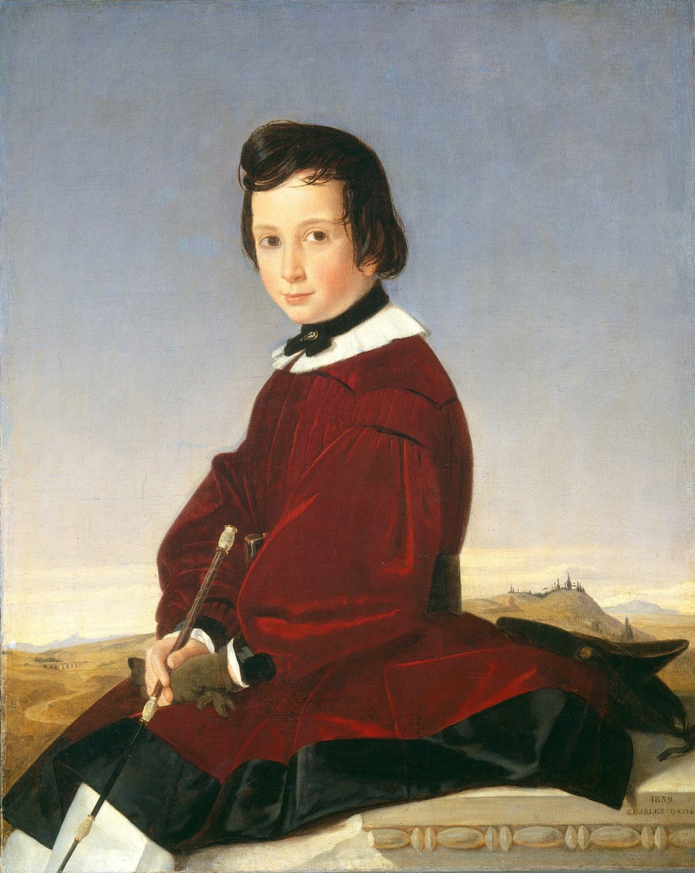 Egy fiatal lovasnő portréja, 1839. alkotó: Charles David