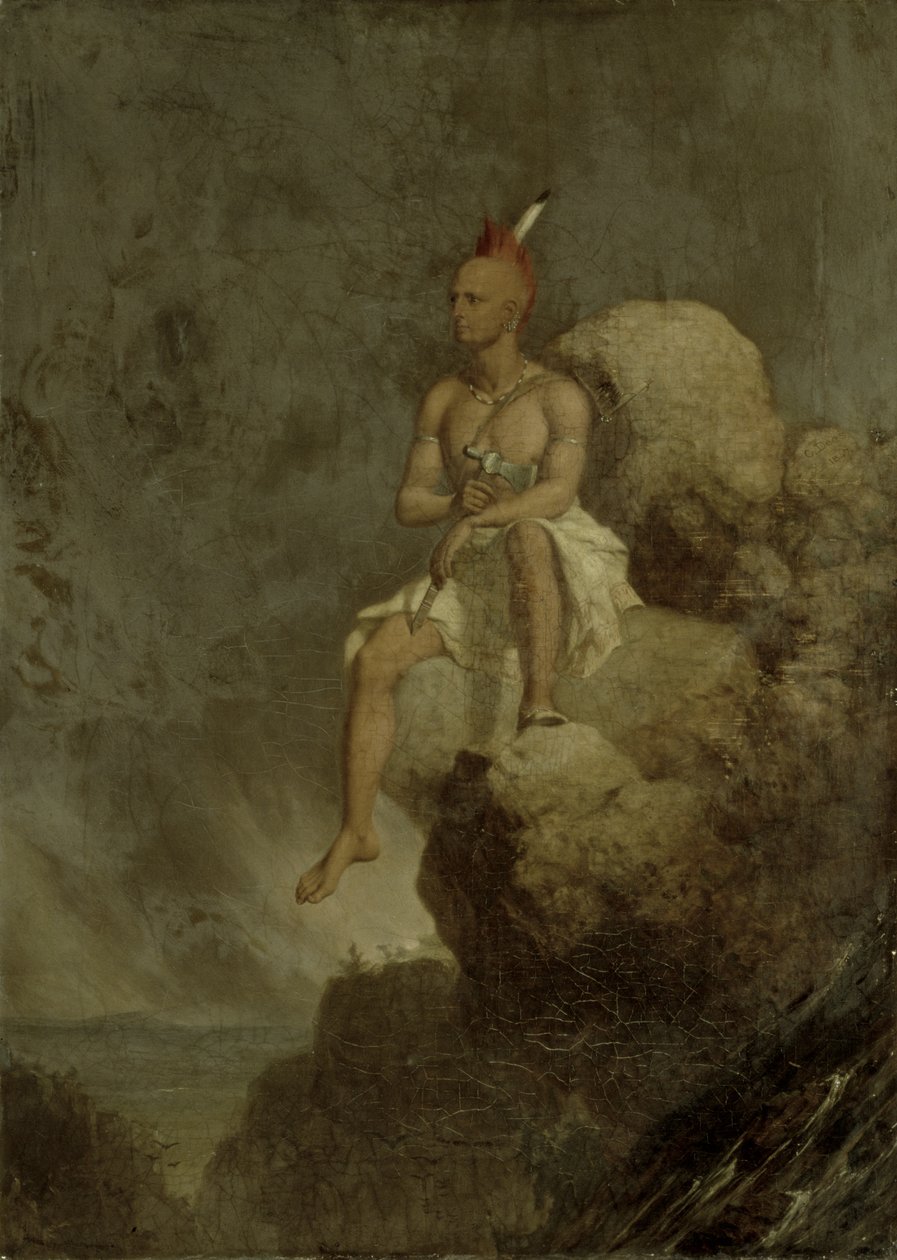 Indiai harcos a szakadék szélén, 1847 alkotó: Charles Deas