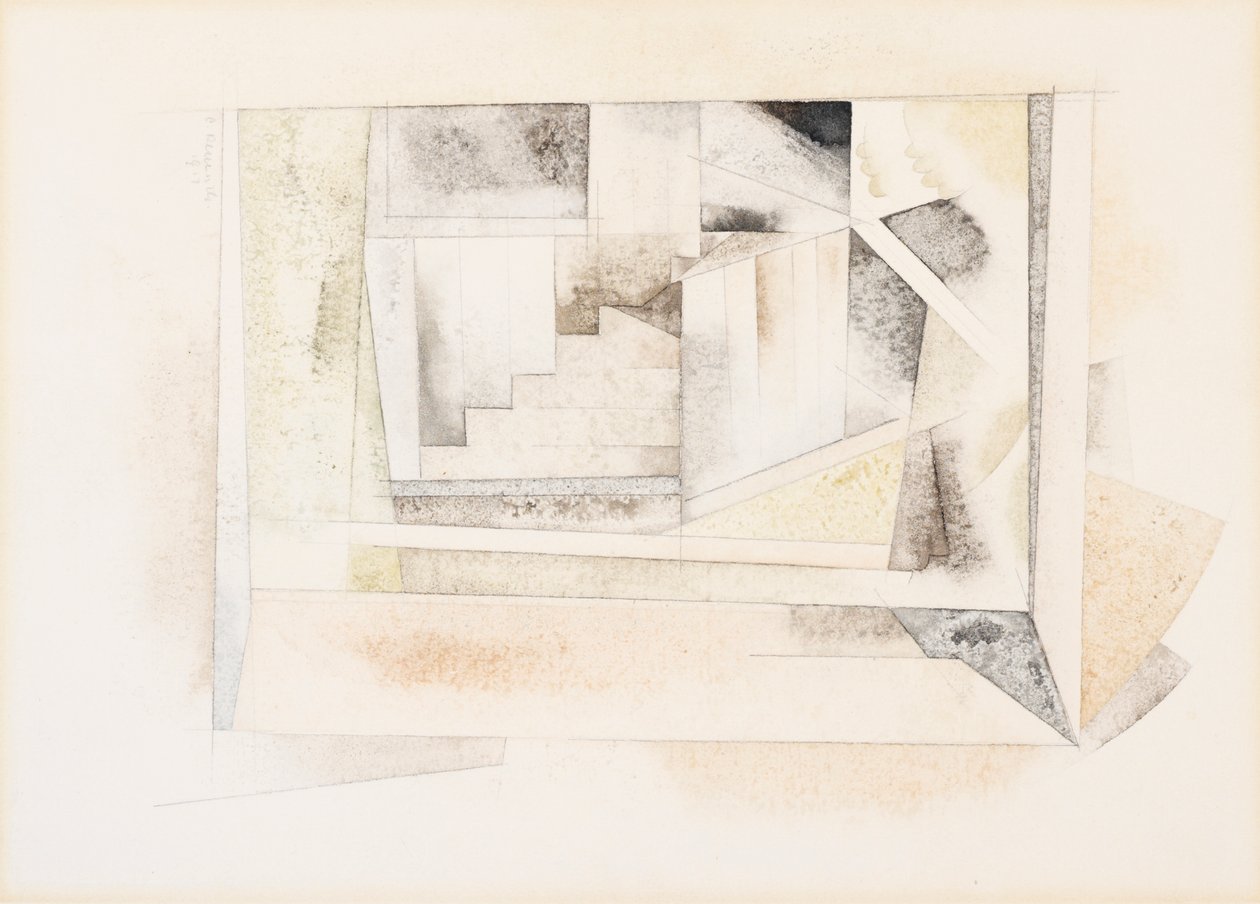 Bermuda, lépcső, 1917 (wc papíron) alkotó: Charles Demuth