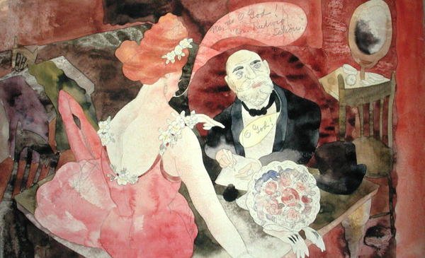 18. sz. illusztráció szerdára (akvarell, papír) alkotó: Charles Demuth