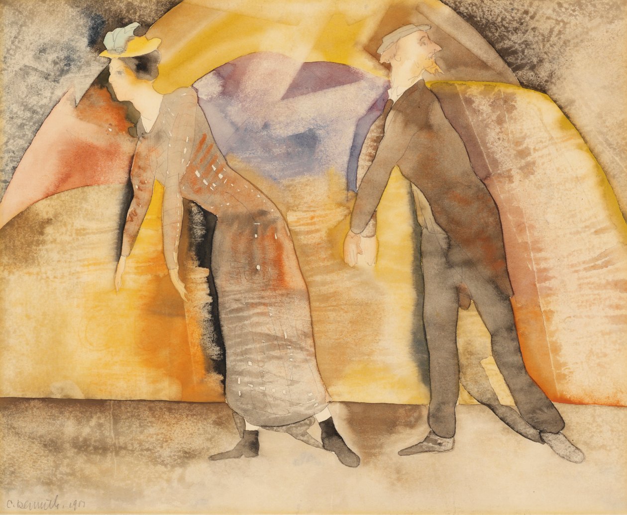 In Vaudeville: Nő és férfi a színpadon alkotó: Charles Demuth