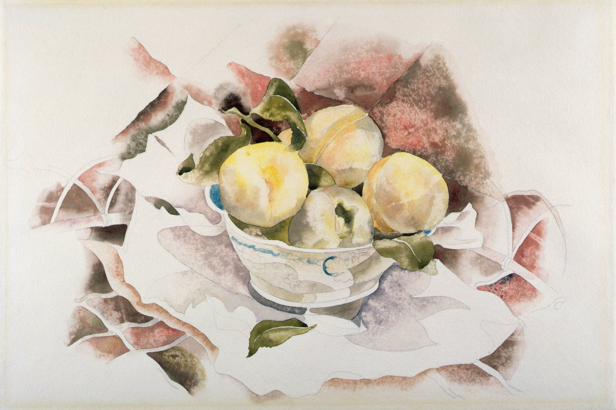 Csendélet, őszibarack, 1922 körül (akvarell grafit felett, papíron) alkotó: Charles Demuth