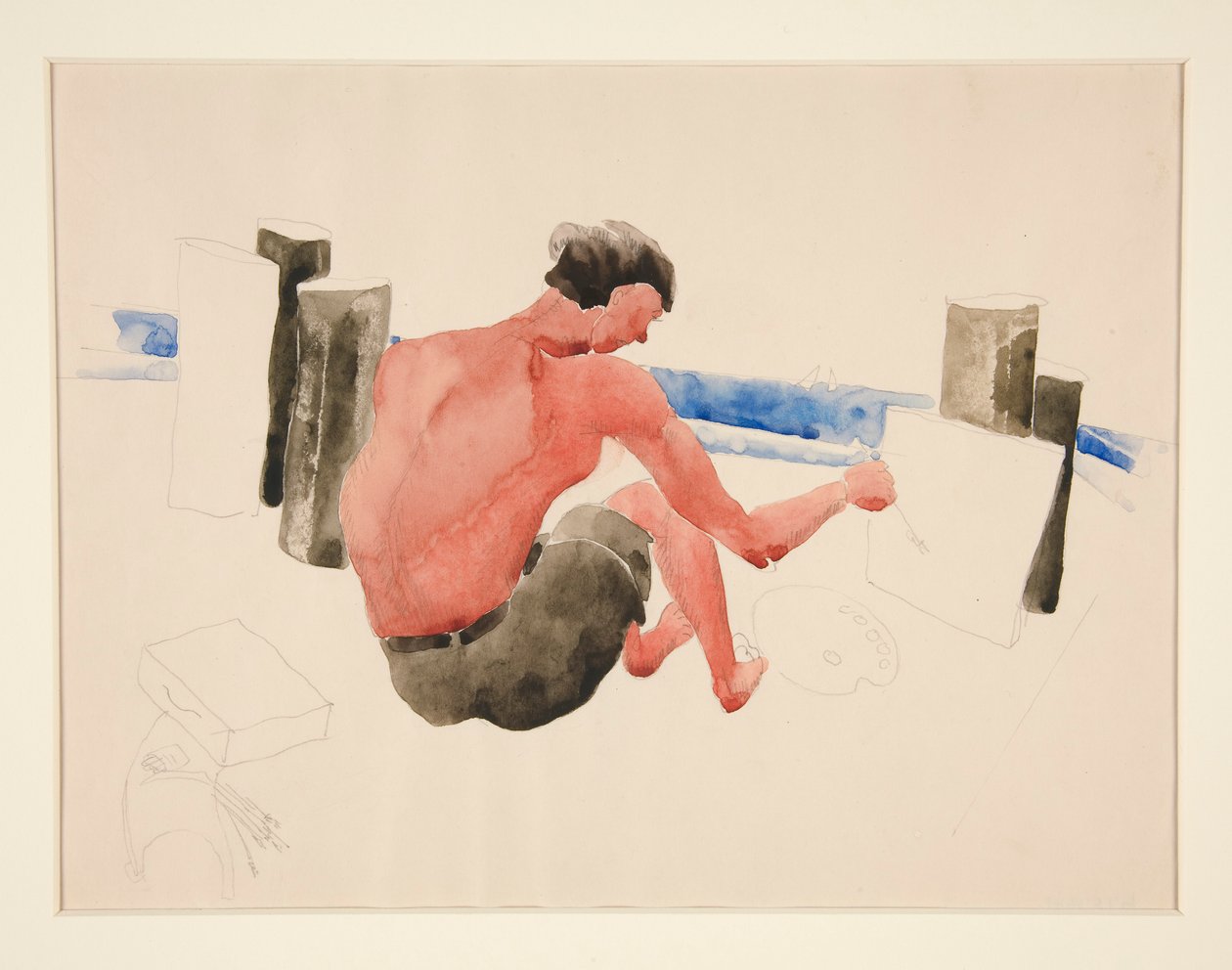 A művész a tengerparton vázlatkészítés alkotó: Charles Demuth