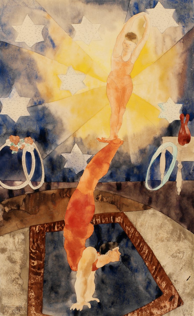 Két akrobata piros harisnyában (wc papíron) alkotó: Charles Demuth