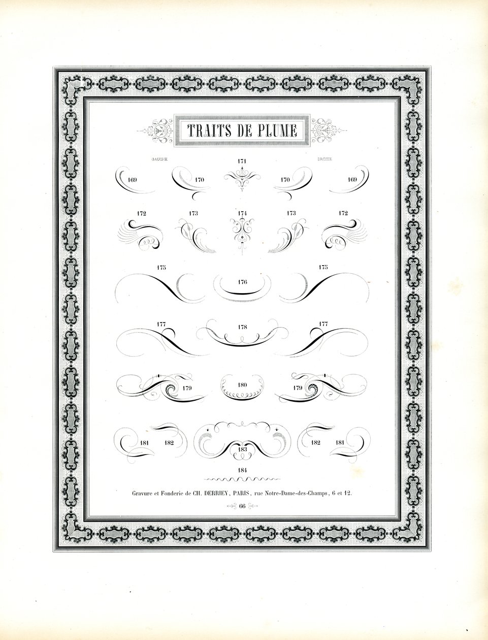 Kalligrafikus tollvonások - Traits de Plume (print) alkotó: Charles Derriey