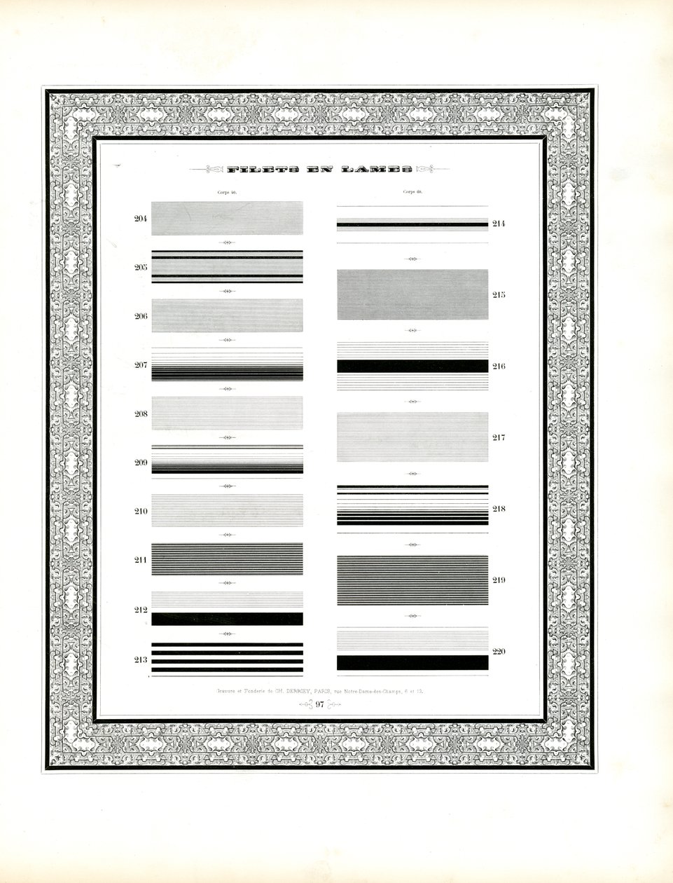 Typographic Line Elements - Filets en Lames, Third Series (nyomtatás) alkotó: Charles Derriey