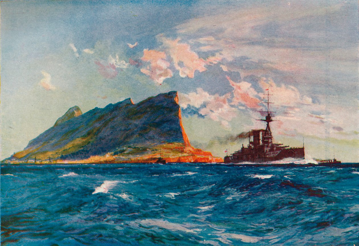 Erzsébet királynő Gibraltárnál, 1918 1919 alkotó: Charles Dixon