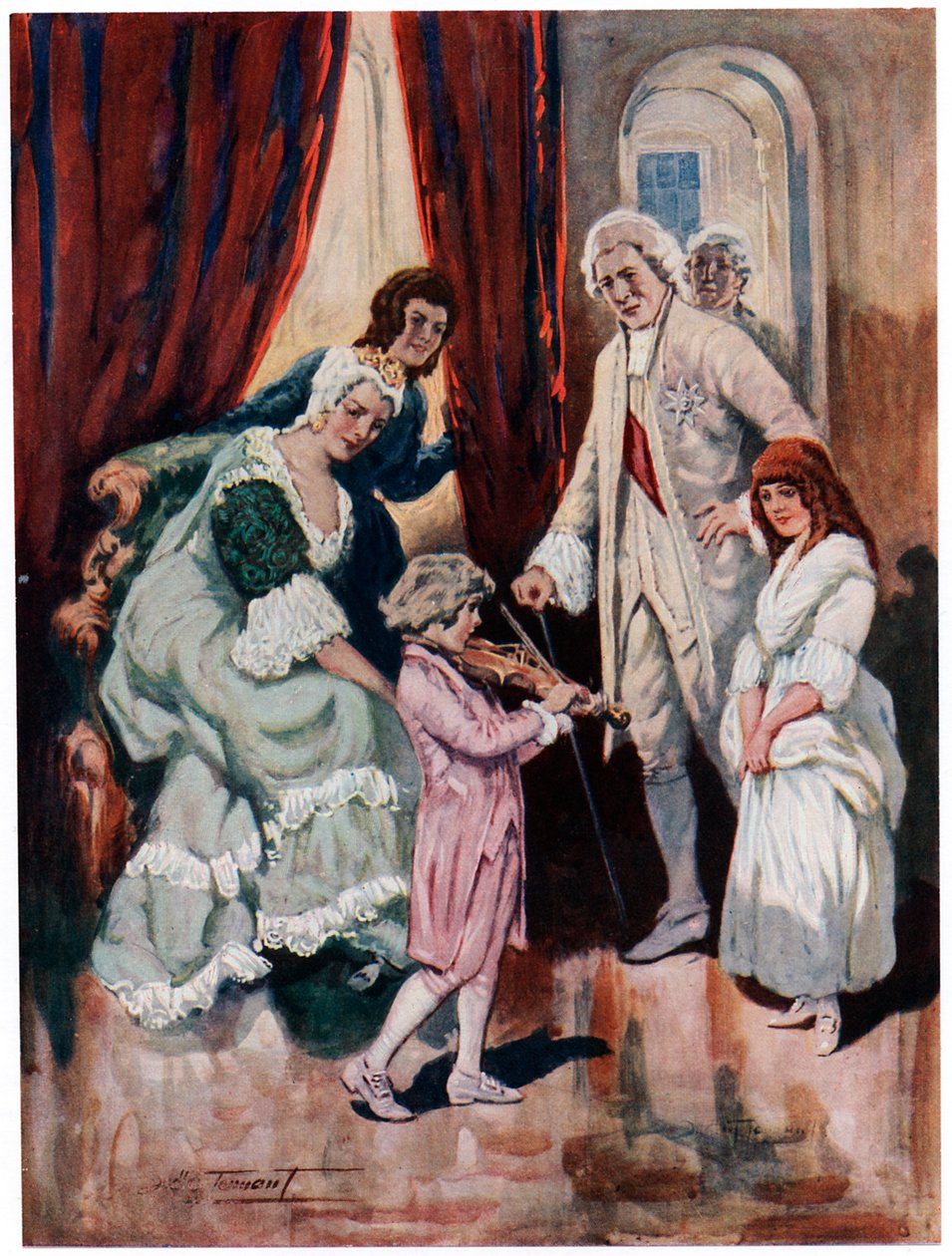 Mozart megnyeri a jogdíj szívét c1763 XX. század eleje alkotó: Charles Dudley Tennant