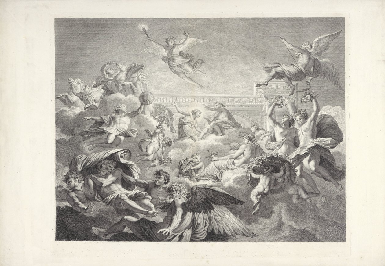Phaeton, mint Apollo Charles le Brun és Eustache Le Sueur festményei, amelyek (...) Lambert elnök házában vannak (sorozat címe) alkotó: Charles Dupuis