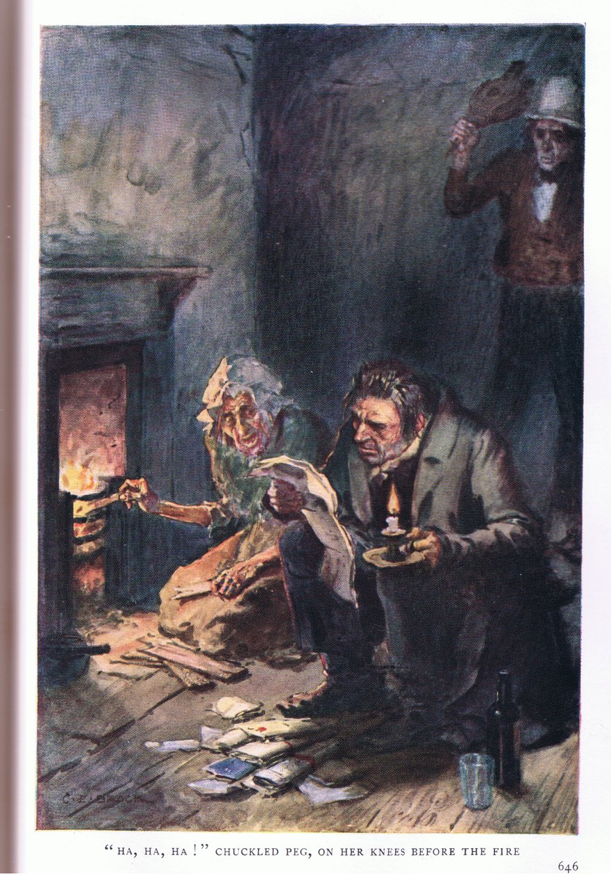 Ha, ha, ha! kuncogott Peg a tűz előtt térdelve alkotó: Charles Edmund Brock