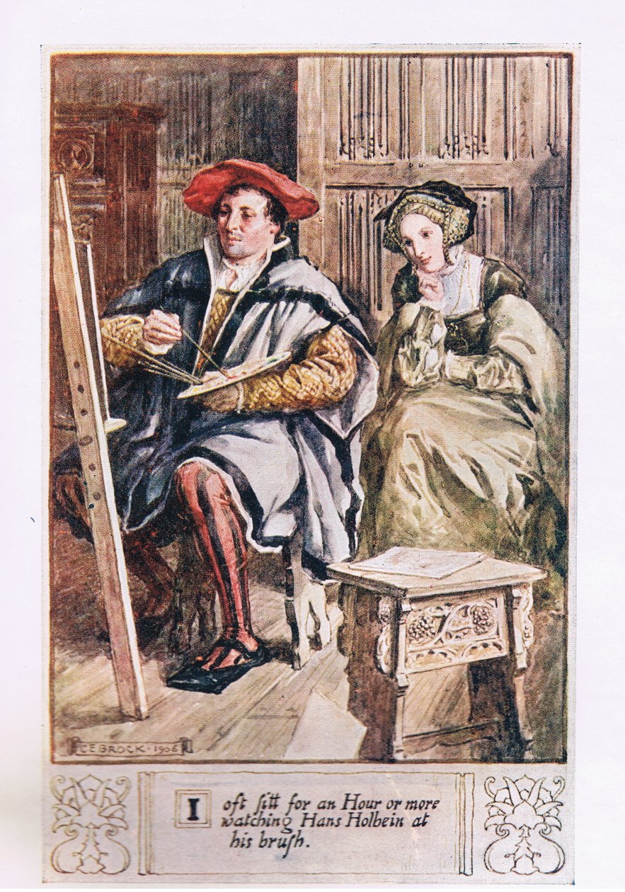 Gyakran ülök egy órát vagy többet, és néztem Hans Holbeint az ecsetjénél alkotó: Charles Edmund Brock