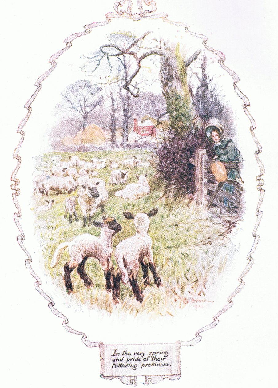 Tomboló csinosságuk tavaszán (színes litó) alkotó: Charles Edmund Brock