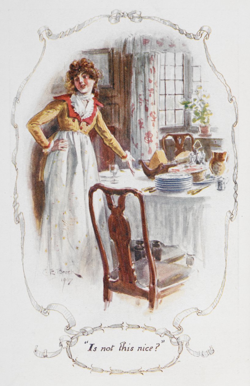 "Hát nem szép?", Jane Austen "Büszkeség és balítélet" című illusztrációja (színes litó) alkotó: Charles Edmund Brock