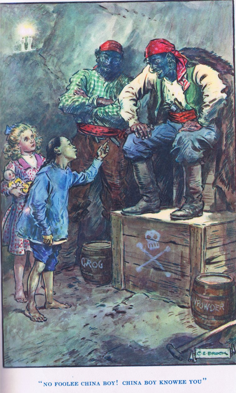 A kalózsziget királynője, illusztráció a „Modern történetekből” alkotó: Charles Edmund Brock