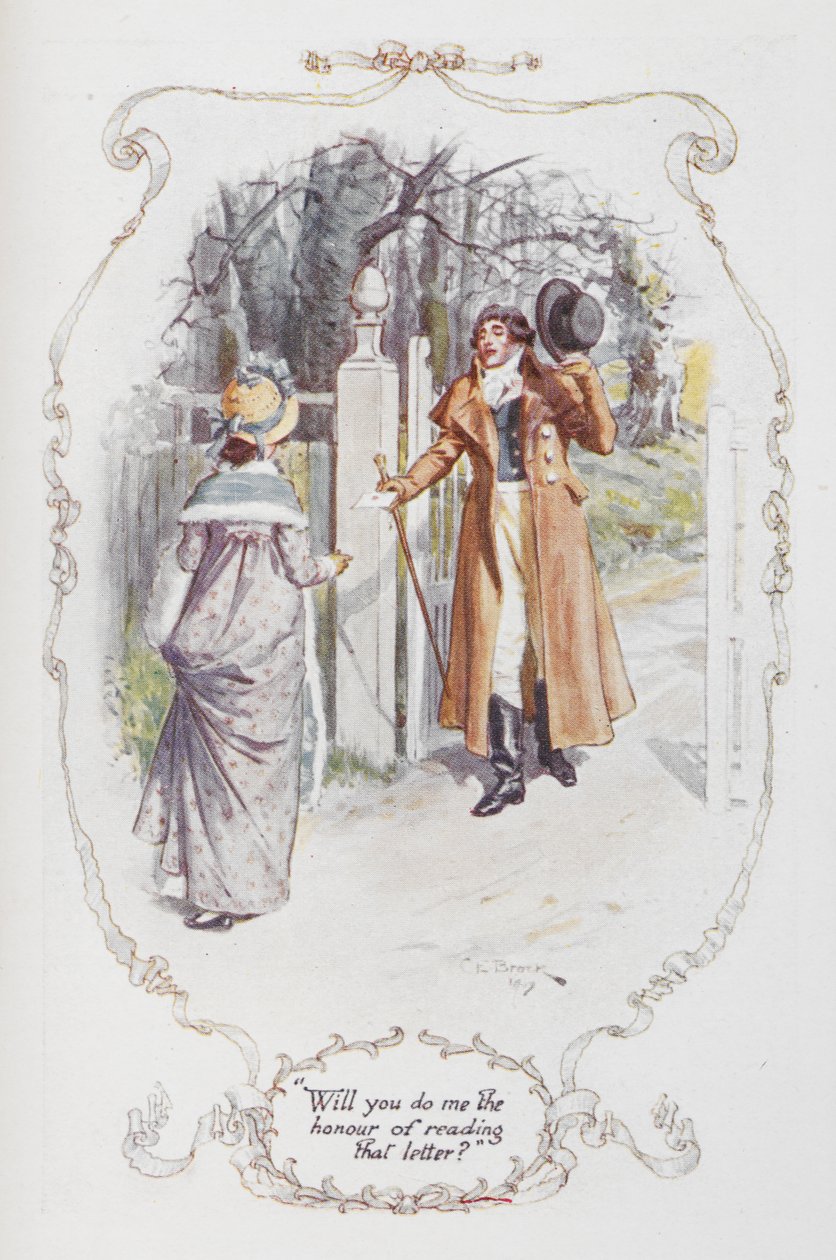 „Megtesz abban a megtiszteltetésben, hogy elolvasom azt a levelet?”, Jane Austen „Büszkeség és balítélet” című művének illusztrációja alkotó: Charles Edmund Brock