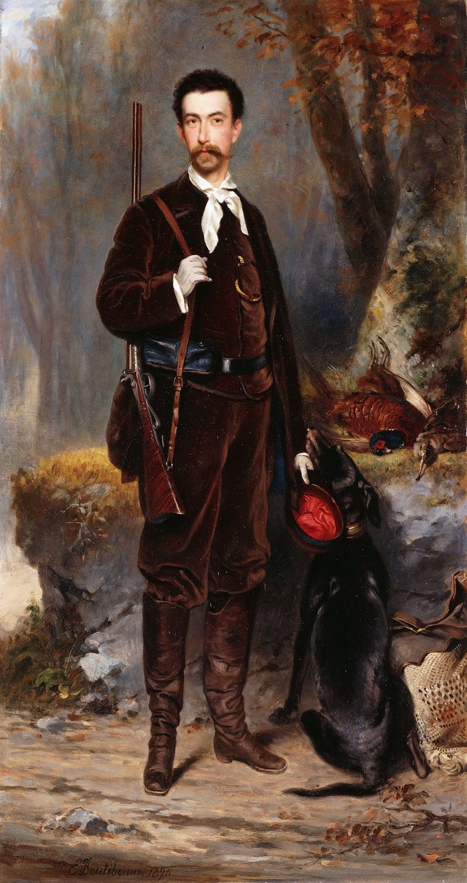 Vadász kutyával, 1876 alkotó: Charles Edouard Boutibonne