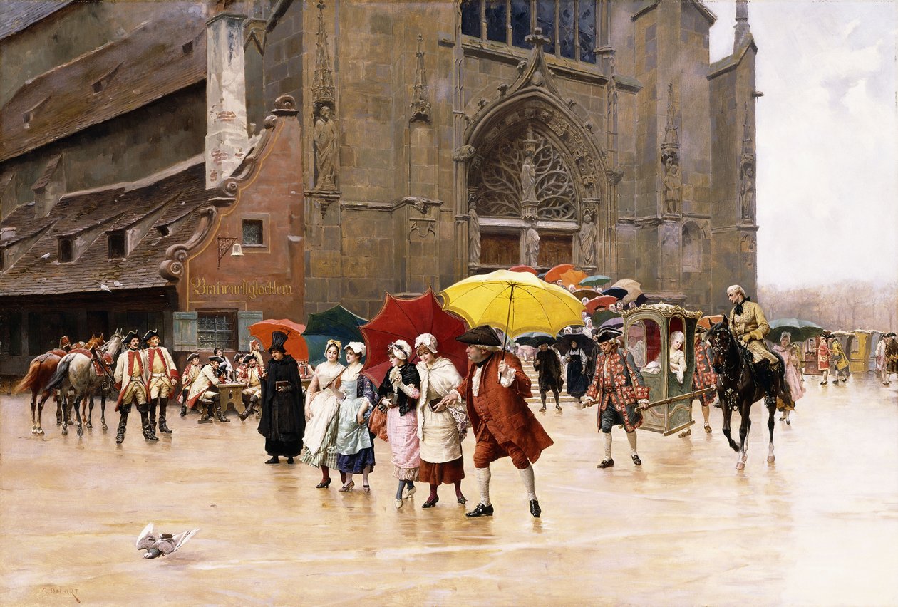 A templom után, alkotó: Charles Edouard Delort
