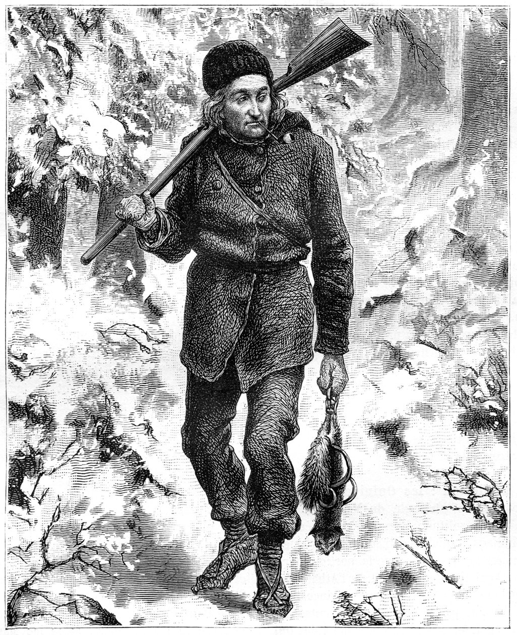 Kanadai trapper, 19. század. alkotó: Charles Edouard Delort
