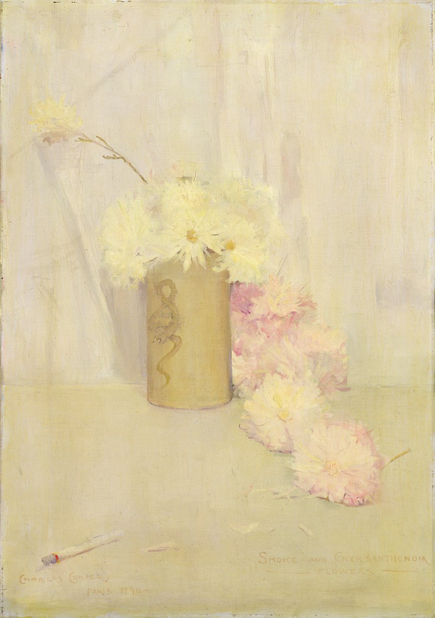 Füst és krizantém virágok alkotó: Charles Edward Conder