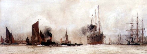 A Temzén, Gravesend alkotó: Charles Edward Dixon