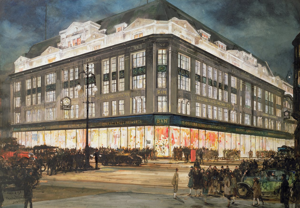 Az új épület, Bourne és Hollingsworth, Oxford Street alkotó: Charles Edward Dixon