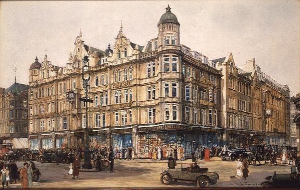 A régi épület, Bourne és Hollingsworth, Oxford Street alkotó: Charles Edward Dixon