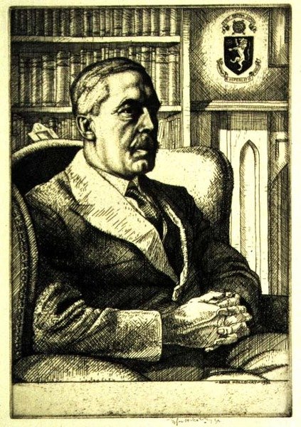 Sir Cyril Norwood (1875-1956) portréja 1932 (rézkarc) alkotó: Charles Edward Holloway