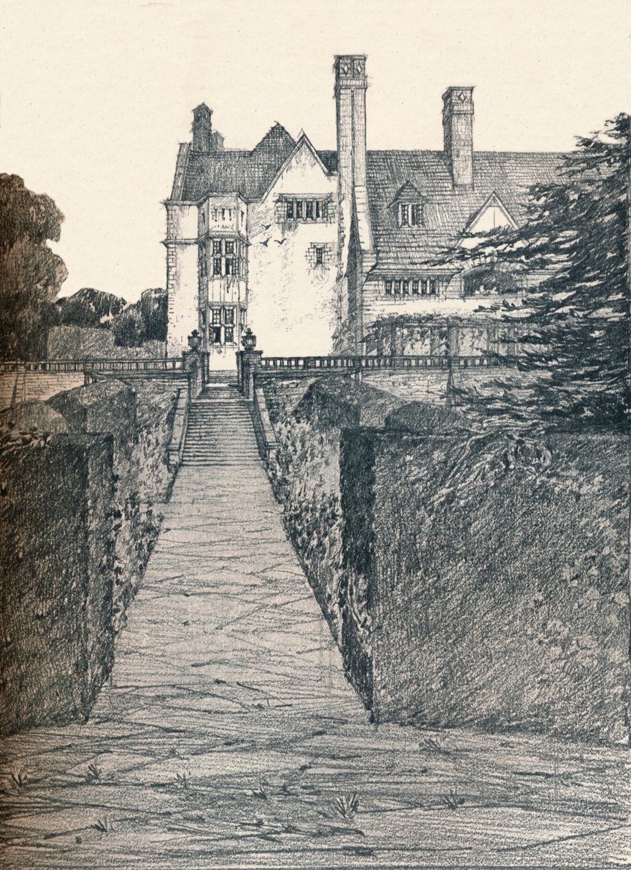 "Tirley Court, Cheshire: East Side", 1908 alkotó: Charles Edward Mallows