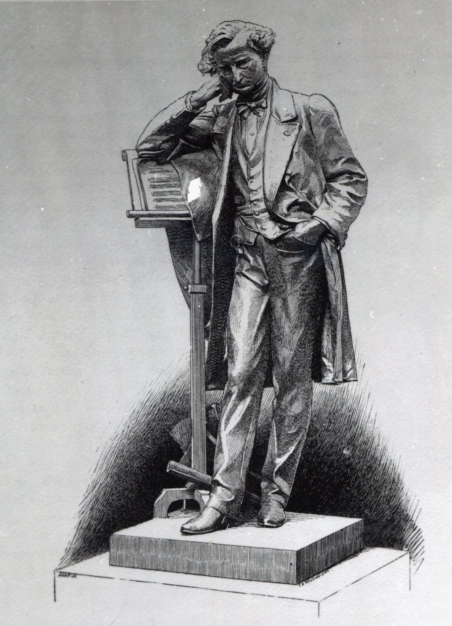 Hector Berlioz, Alfred Lenoir szobra után a Vintimille téren, Párizs, 1886 alkotó: Charles Edward Wilson