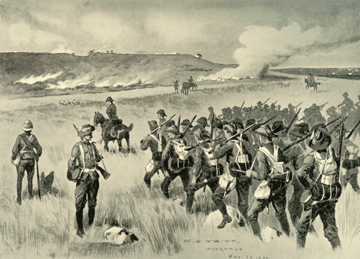 „A londoni város császári önkéntesei Doornkopban május 29-én”, 1901. alkotó: Charles Edwin Fripp