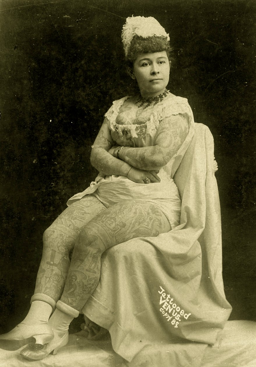Annie Howard portréja, A tetovált hölgy, 1903 körül alkotó: Charles Eisenmann
