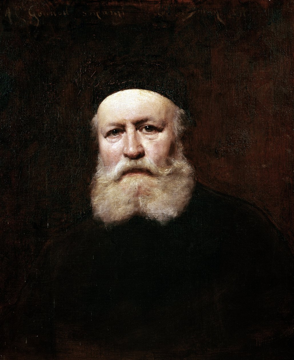 Charles Gounod francia zeneszerző portréja (olaj, vászon alkotó: Charles Emile Auguste Carolus Duran