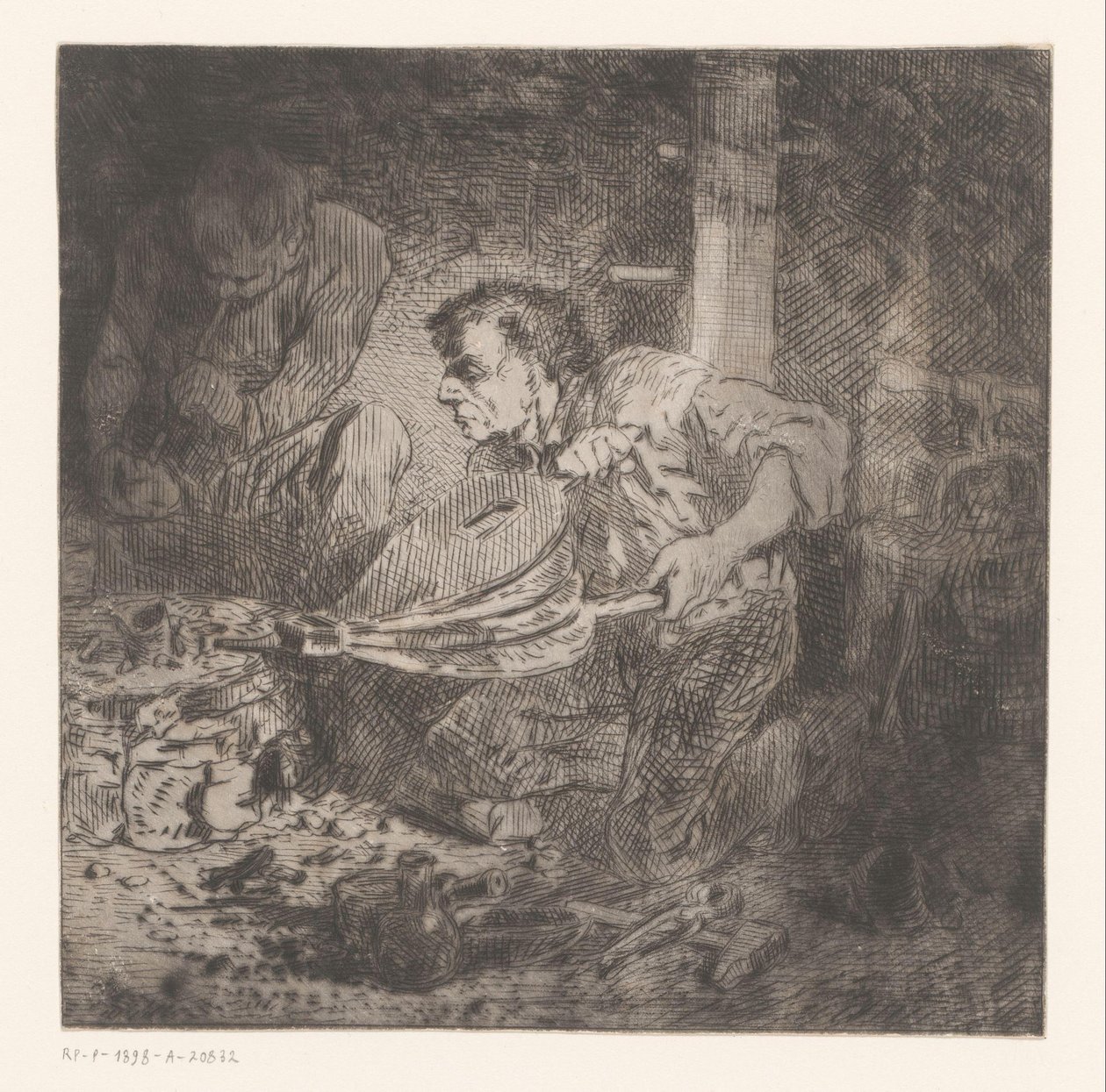 Fújtatós kovács alkotó: Charles Emile Jacque (attributed to)