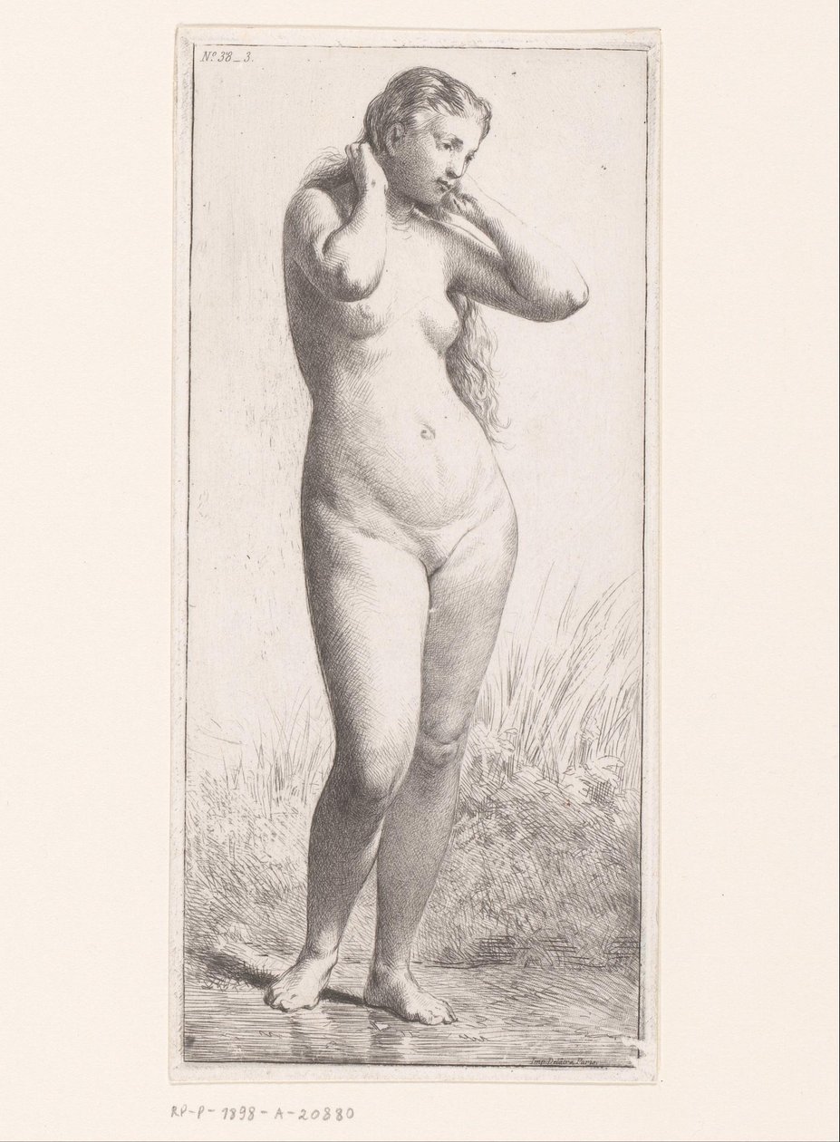 meztelen nő állva alkotó: Charles Emile Jacque (attributed to)