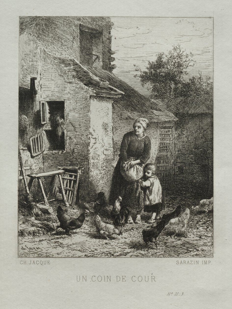 Az udvar sarka alkotó: Charles Emile Jacque