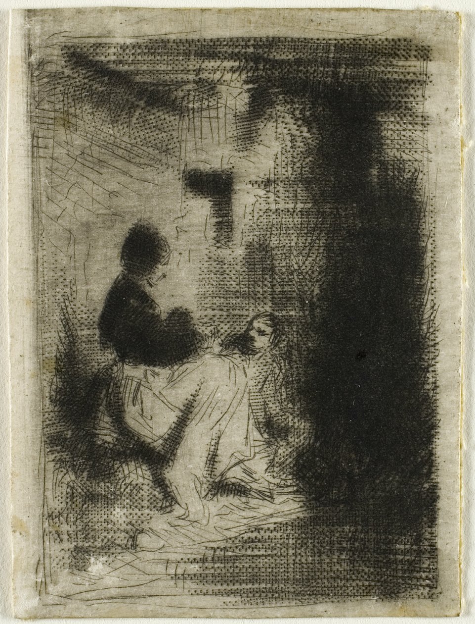Egy nő és gyermeke alkotó: Charles Emile Jacque