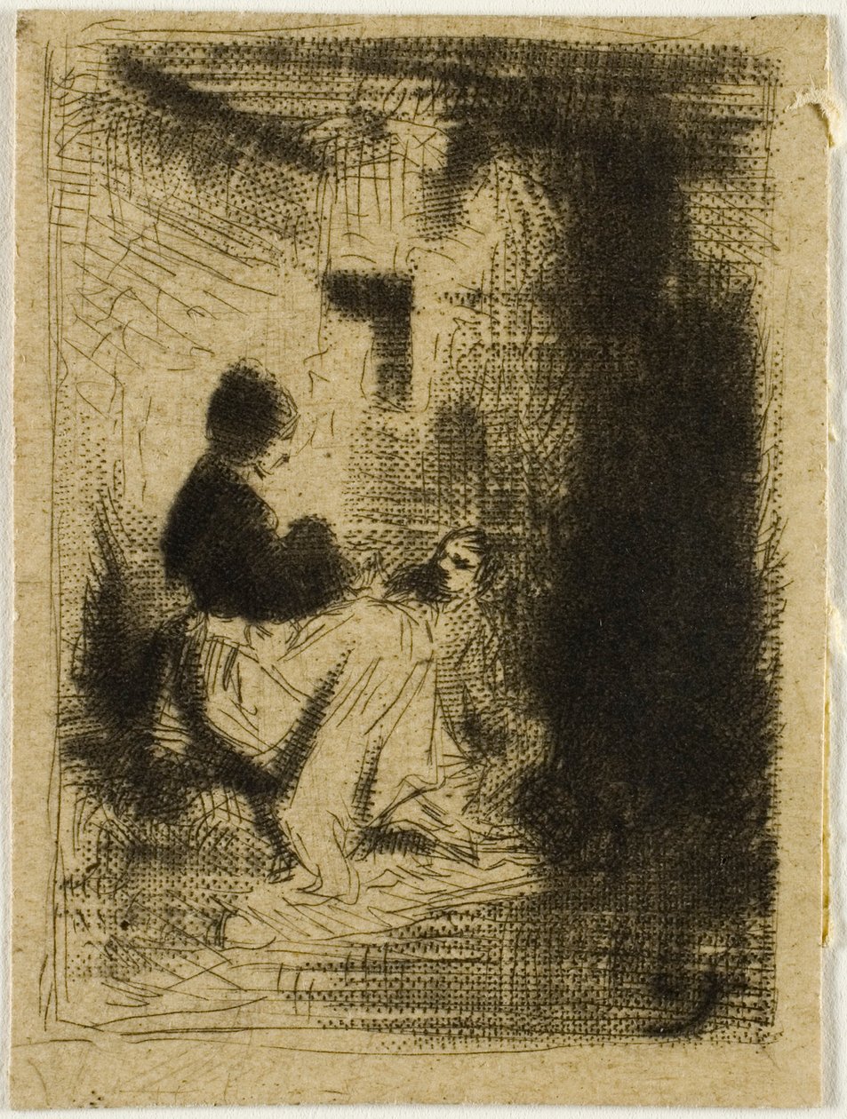 Egy nő és gyermeke alkotó: Charles Emile Jacque