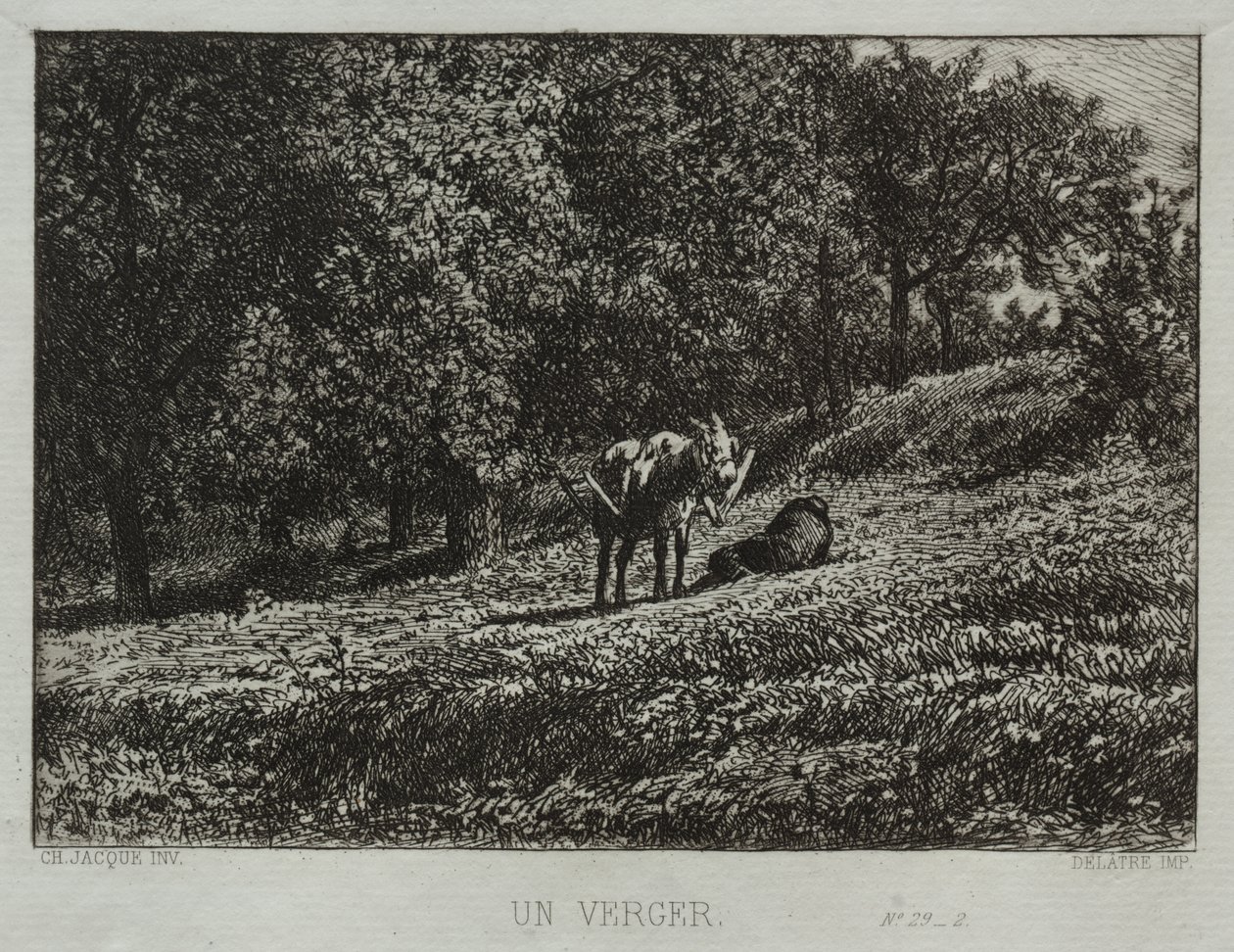 Egy gyümölcsöskert alkotó: Charles Emile Jacque