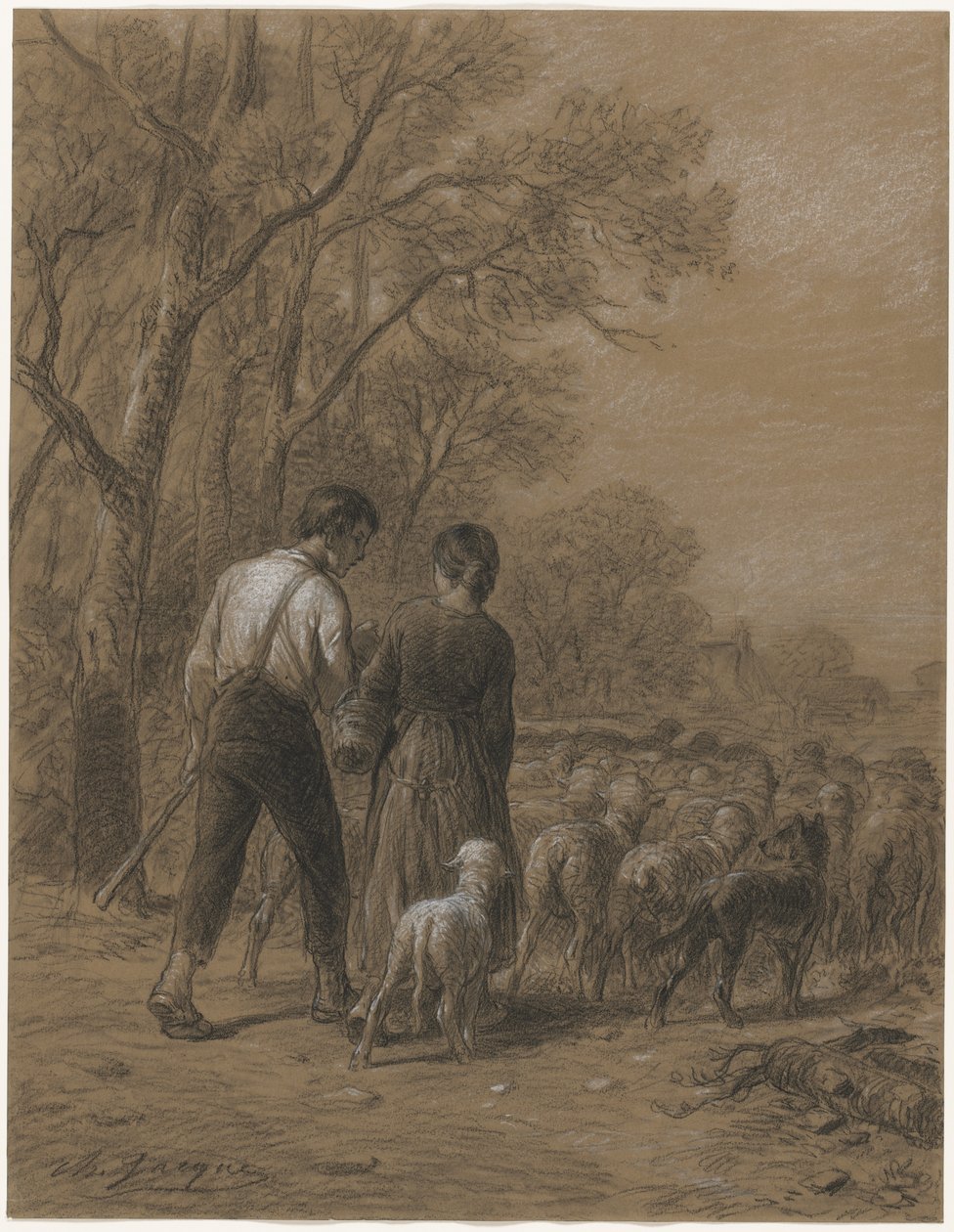 A juhok behozatala alkotó: Charles Emile Jacque